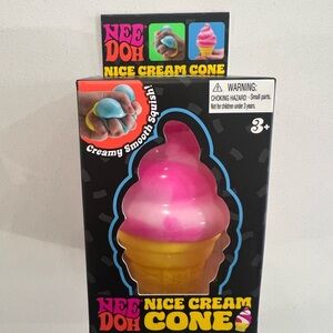 Nee Doh Nice Cream Cone Squishy Toy (Pink)